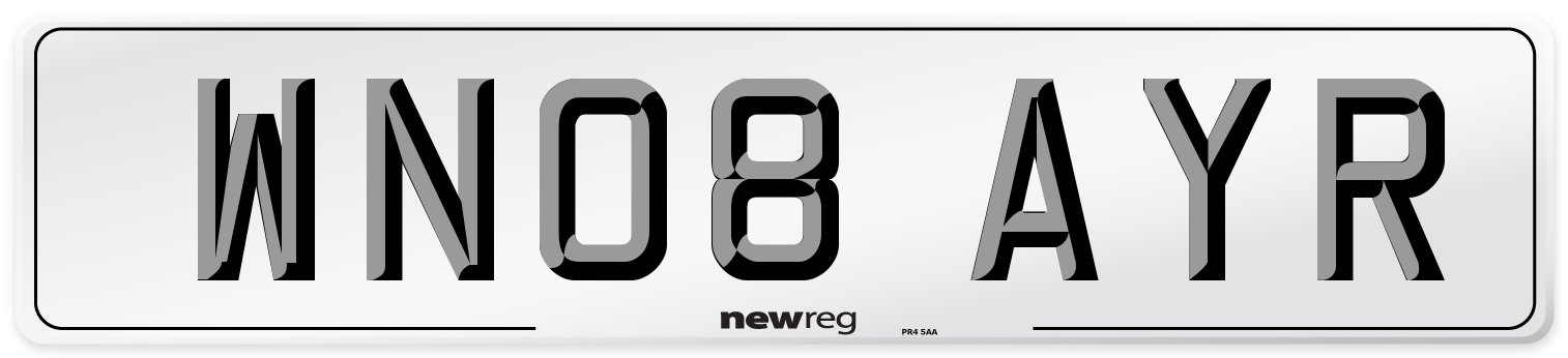 WN08 AYR Number Plate from New Reg